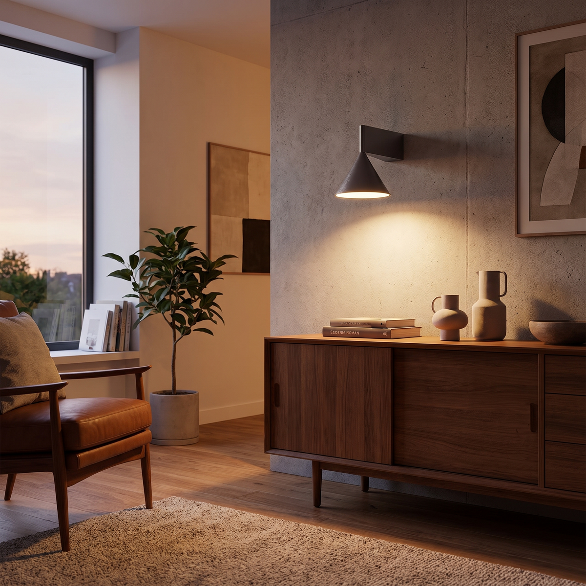 Cone Brushed Wall Light lifestyle