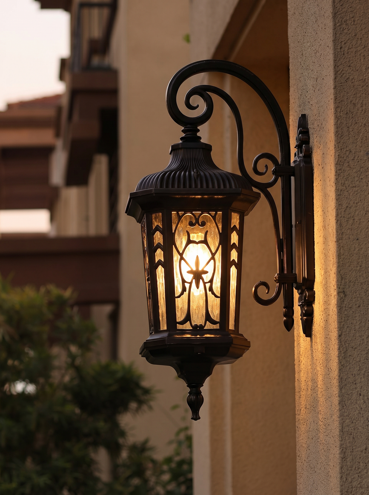 Luxury Villa Wall Sconce - in use