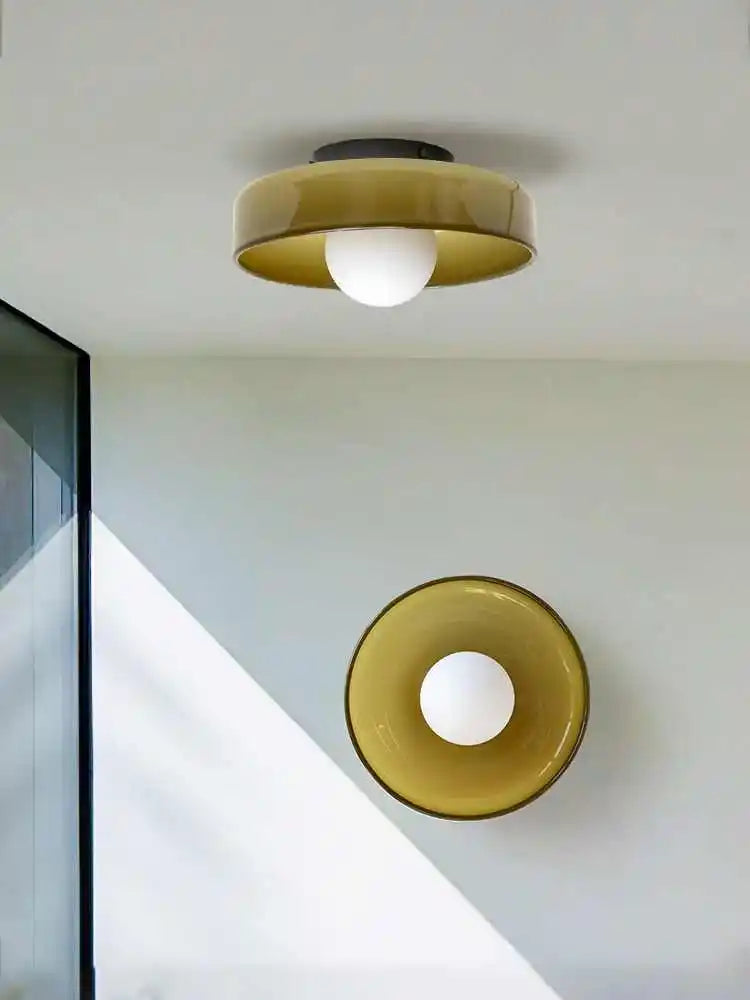Tinted Glass Flush Ceiling Light