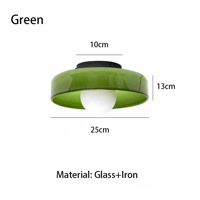 Tinted Glass Flush Ceiling Light