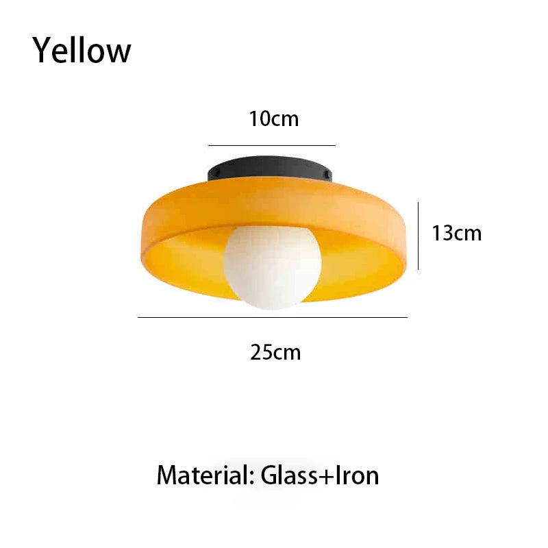 Tinted Glass Flush Ceiling Light