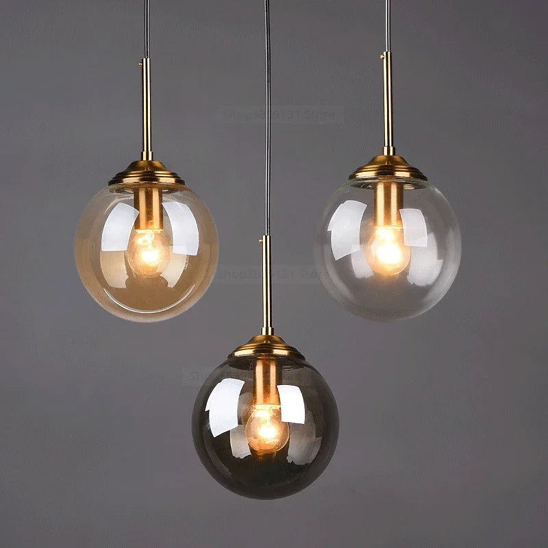 Smoke Glass Globe Pendant