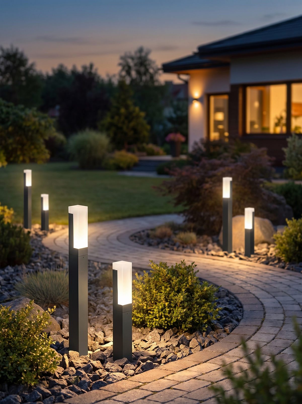 Aluminium Garden Pathway Light - in place